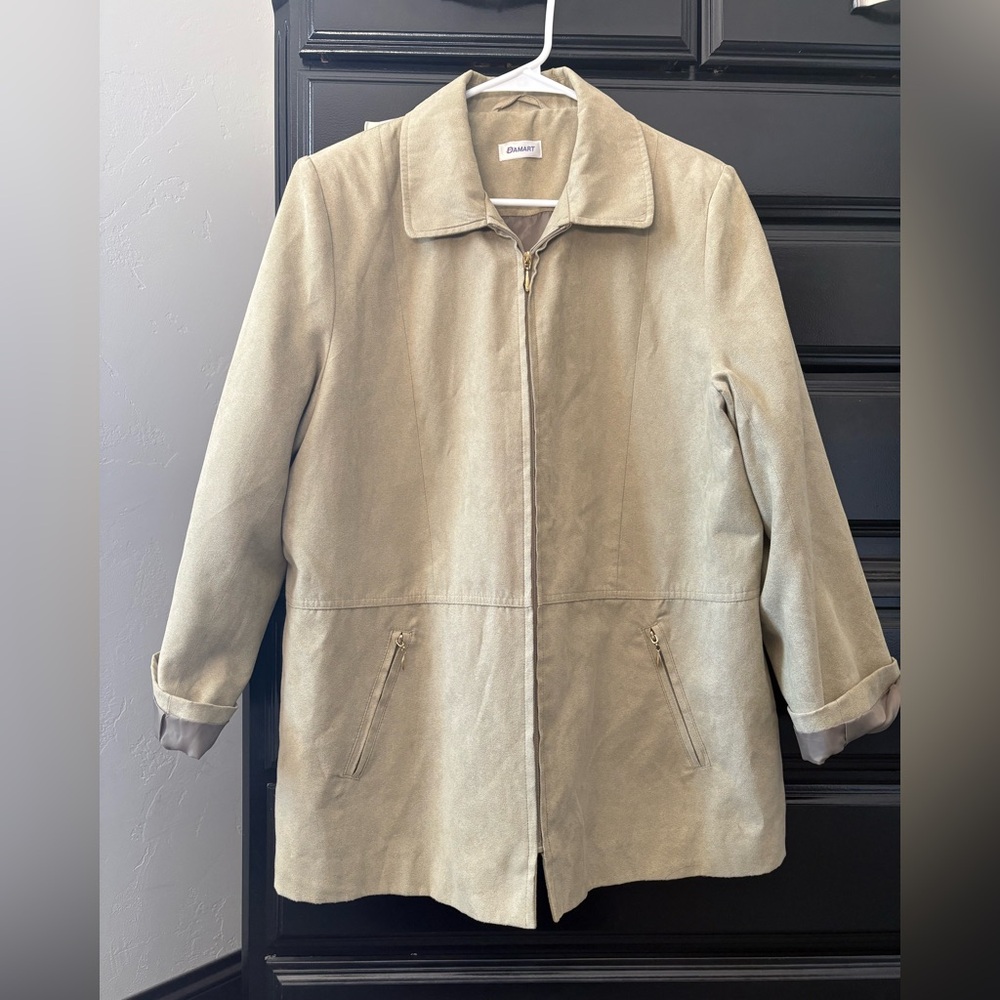 Beige Zip-Up Coat